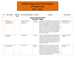 ASEAN People`s Forum Film Festival 23 March 2015 6pm â 11pm
