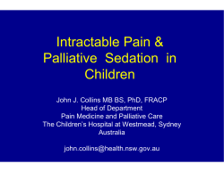 Intractable Pain in Children and Palliative Sedation