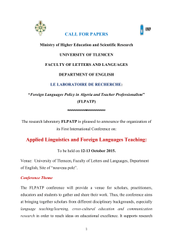 Applied Linguistics and Foreign Languages Teaching on