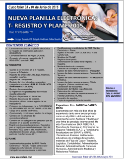 nueva planilla electrÃ³nica: t- registro y plame 2015