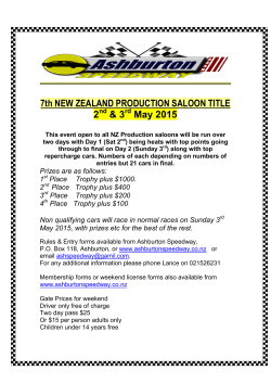 7th NEW ZEALAND PRODUCTION SALOON TITLE 2 & 3 May 2015