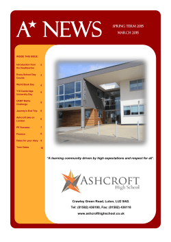 Ashcroft Newsletter - Ashcroft High School