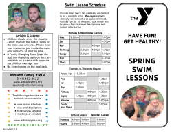 Swim Lesson Schedule - The Ashland Family YMCA