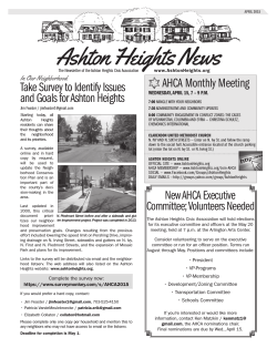 AHCA Newsletter April 2015 - Ashton Heights Civic Association