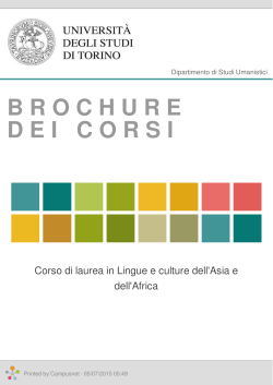 Brochure dei corsi  - Corso di laurea in Lingue e culture dell