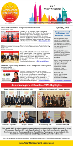 April 06, 2015 - Asian Management Conclave