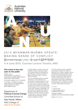 2015 MYANMAR/BURMA UPDATE: MAKING SENSE OF CONFLICT