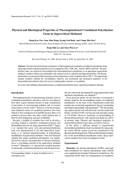 Physical and Rheological Properties of Thermoplasticized