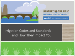 Irrigation Codes and Standards and How They Impact You