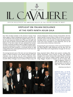 Cavallieri Spring 2011 - ASILM - American Society of the Italian