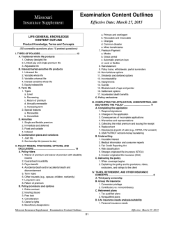 Missouri Examination Content Outlines