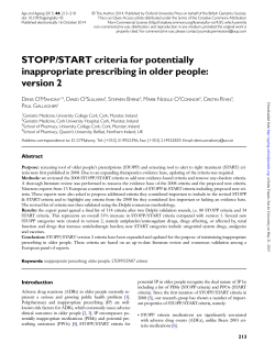 STOPP/START criteria for potentially inappropriate prescribing in