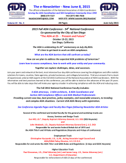 The e-Newsletter - New June 8, 2015