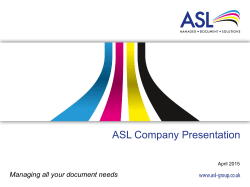 ASL Company Presentation