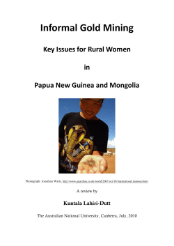 Informal Gold mining & Gender in PNG & Mongolia