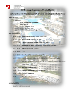CEE Treasury Conference 29 â 31.05.2015 Valamar Isabella Island