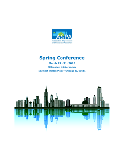 ASPA Spring Conference - The Association of Specialized and