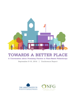 towards a better place - The Aspen Forum for Community Solutions