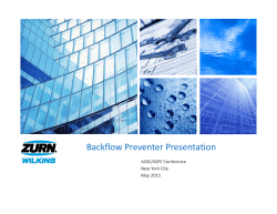 Backflow Preventer Presentation - the New York Chapter of The ASPE