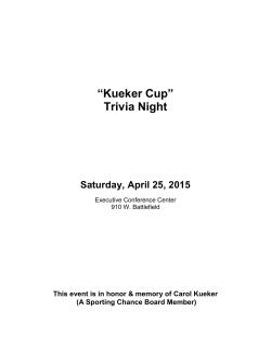 Kueker Cup âPursuit of Triviaâ