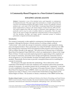 A Community-Based Program in a Non