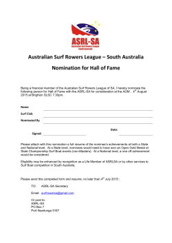 ASRL-SA Nomination for Hall of Fame 2015