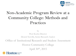 Non-Academic Program Review at a Community College: Methods