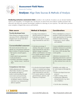 Analyze: Align Data Sources & Methods of Analysis