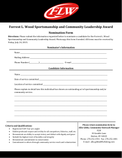 Forrest L. Wood Sportsmanship and Community Leadership