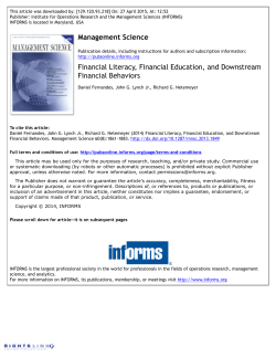 Financial Literacy, Financial Education, and Downstream Financial