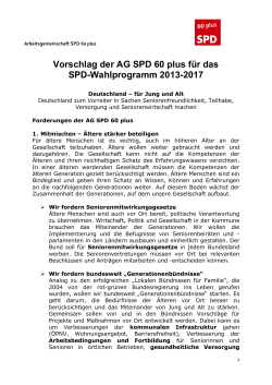 Vorschlag der AG SPD 60 plus fÃ¼r das SPD