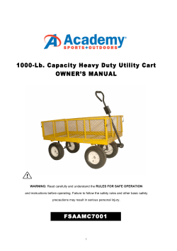 1000-Lb. Capacity Heavy Duty Utility Cart OWNER`S MANUAL