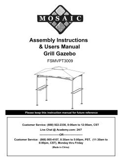 Grill Gazebo Assembly Instructions & Users Manual BRAND