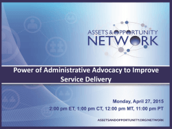 Power of Administrative Advocacy to Improve Service Delivery