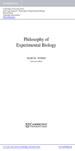 Philosophy of Experimental Biology - Assets