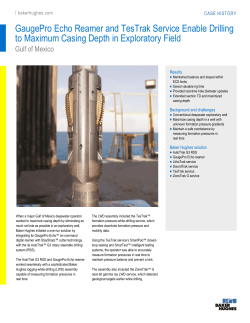 GaugePro Echo Reamer and TesTrak Service Enable Drilling to
