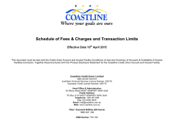 Schedule of Fees & Charges and Transaction Limits