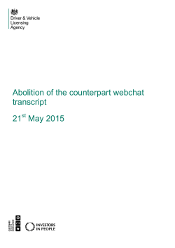 Read the webchat transcript (PDF - 407 KB) - Dft