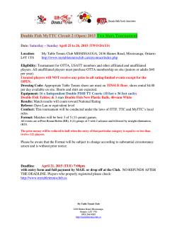 Double Fish MyTTC Circuit 2 (Open) 2015 Two Stars Tournament