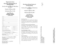 Registration Form New Jersey Dental Society of Anesthesiology