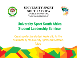 University Sport South Africa Student Leadership Seminar