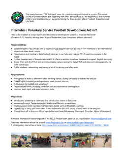 Internship / Voluntary Service Football Development Aid m/f