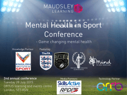 Mental Health in Sport Conference - International Platform on Sport