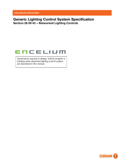 Generic Lighting Control System Specification