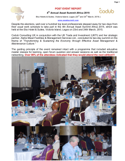 POST EVENT REPORT 4 Annual Asset Summit Africa 2015 Despite