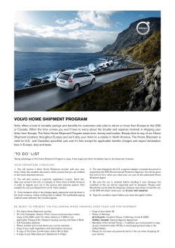 Volvo Home Shipment brochure.