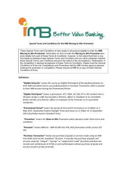 Special Terms and Conditions for the IMB Waving to Win Promotion