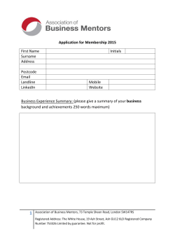 Application Form - Association of Business Mentors