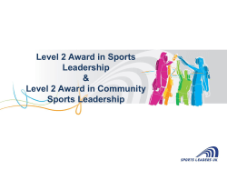 Level 2 Award in Sports Leadership & Level 2 Award in Community