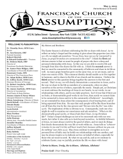 May 3, 2015 Bulletin - The Franciscan Church of the Assumption